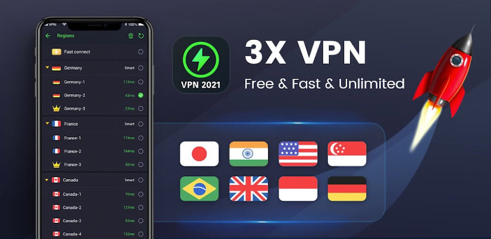 3X VPN v5.6.378 MOD APK (VIP Unlocked)