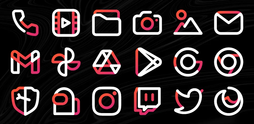 Aline Red Icon Pack v1.9.8 APK (Full Version)