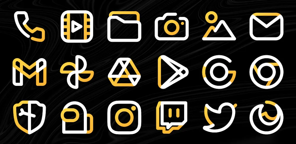 Aline Yellow: linear icon pack v1.9.8 APK (Full Version)