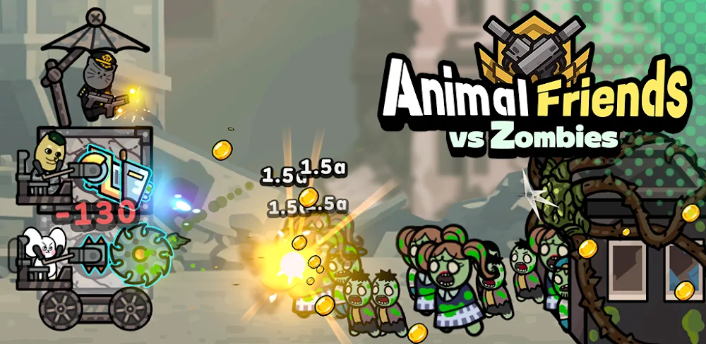 Animal Friends vs Zombies v1.1.45 MOD APK (Menu, Damage, Attack Speed, Gold, Gem)