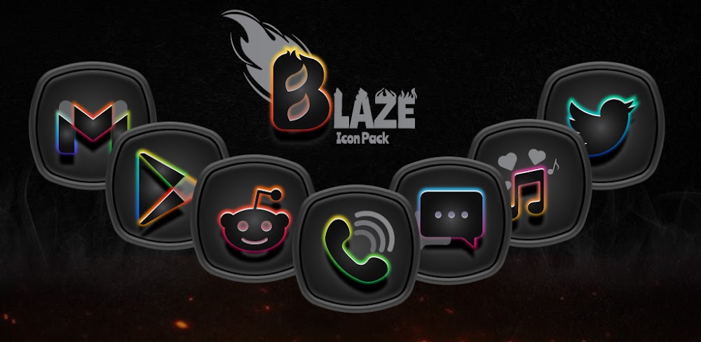 Blaze Dark Icon Pack v3.0.3 APK (Patched)