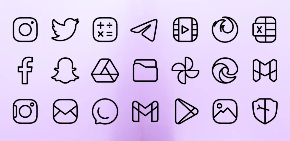 Caelus Black: linear icon pack v5.1.5 APK (Full Version)