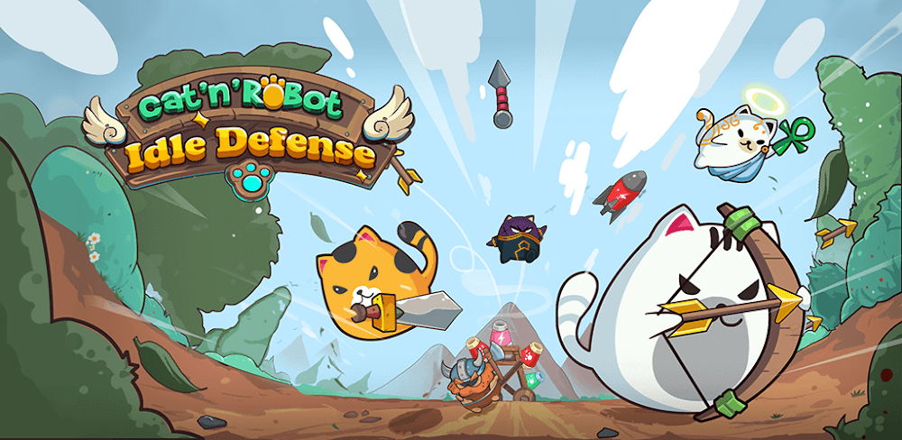CatnRobot Idle Defense Grow TD v4.1.4 MOD APK (Free Upgrades)