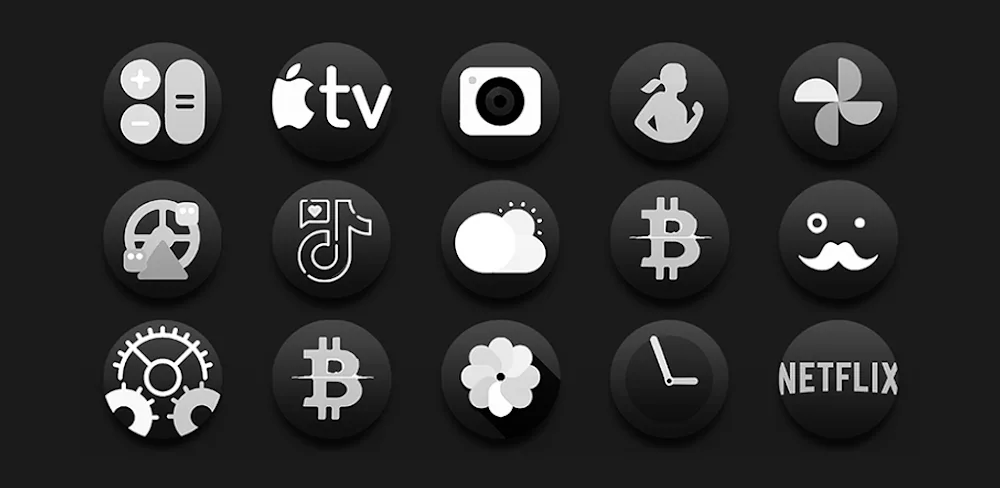 Darko3 BW - Icon Pack v1.2 APK (Full Version)