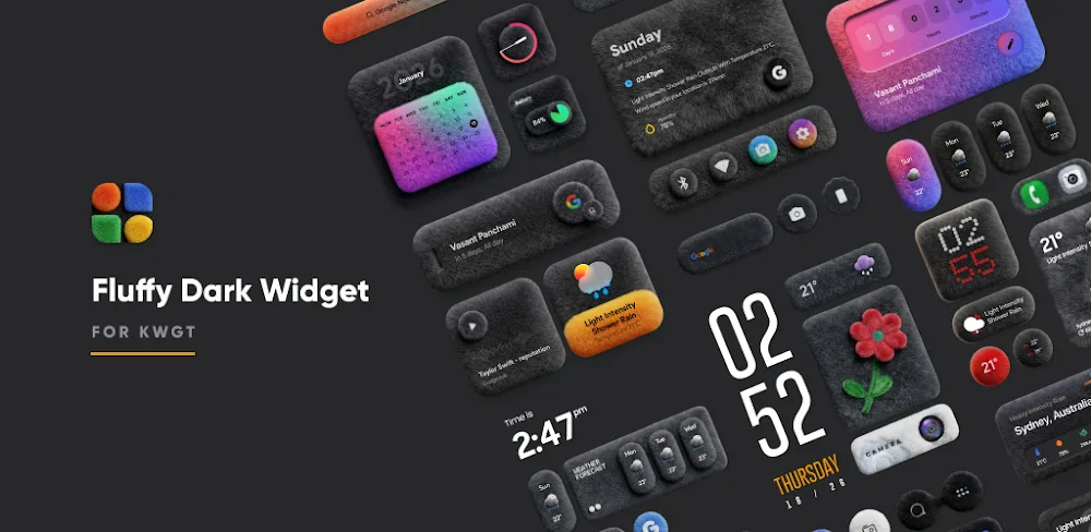 Fluffy Dark Widgets v3.0 APK (Full Version)