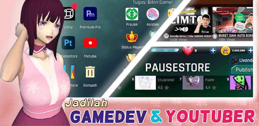 GameDev YouTuber Simulator v1.0.10 MOD APK (Unlimited Money)