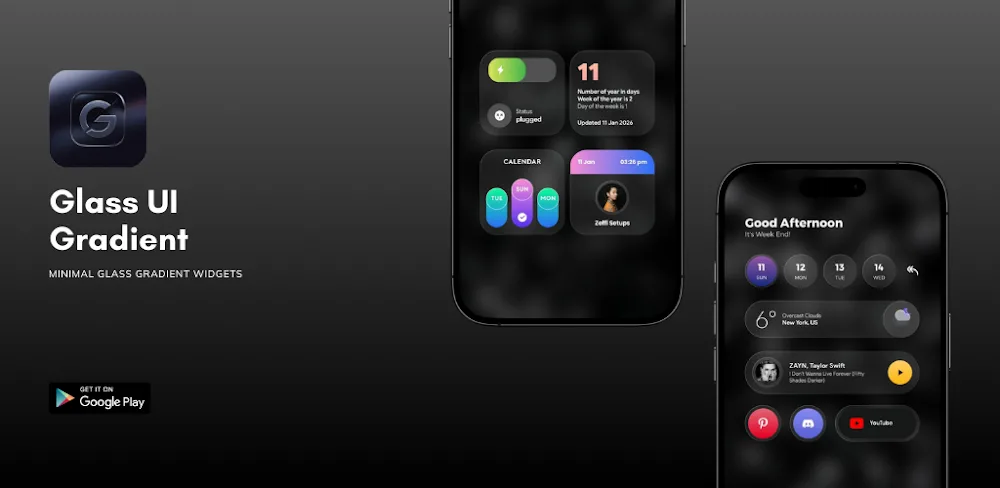 Glass UI Gradient KWGT v2.6.4 APK (Full Version)