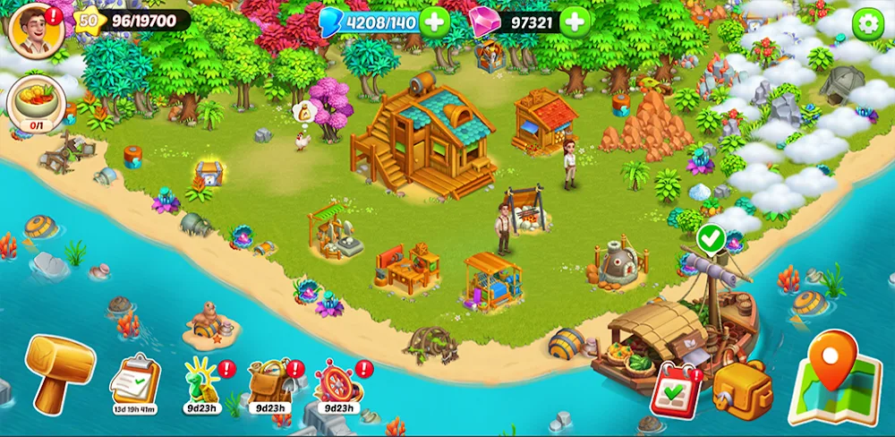 Golden Island: Survivors Farm v1.0.20 MOD APK (Menu, Unlimited Gems, Money)