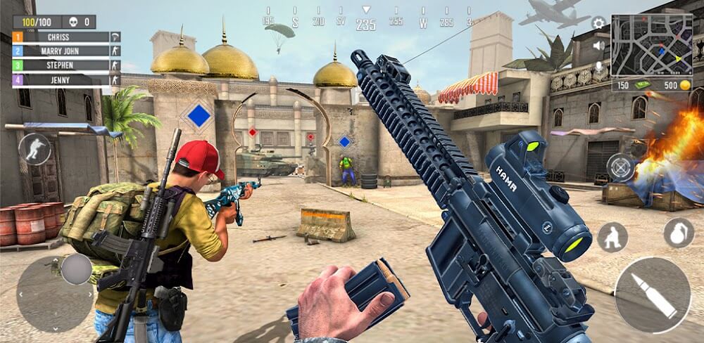 Gun Games Army v1.3.5 MOD APK (God Mode, Dumb Enemy)