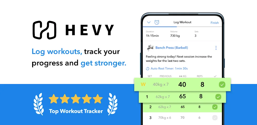Hevy - Gym Log Workout Tracker v2.5.11 MOD APK (Premium Unlocked)