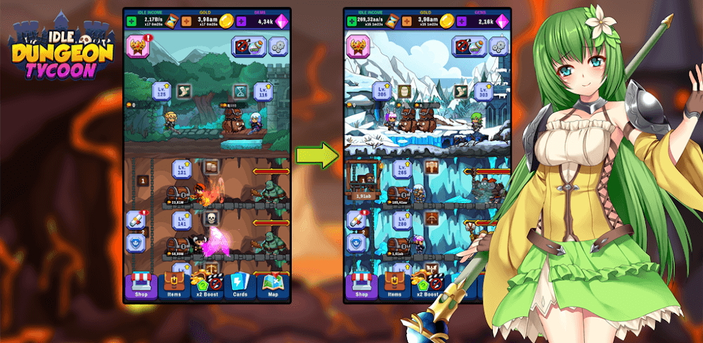 Idle Dungeon Tycoon v2.1.0 MOD APK (Unlimited Money, Tickets, Keys)