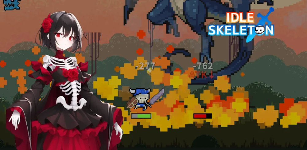 Idle Skeleton - Pixel RPG v1.3.17 MOD APK (Menu, Free Rewards, Diamonds Multiplier)