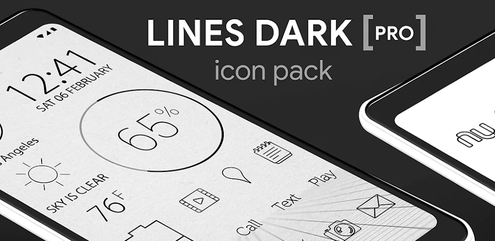 Lines Dark Pro - Icon Pack v3.6.7 APK (Full Version)