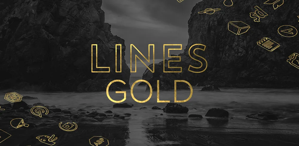 Lines Gold Pro - Icon Pack v3.6.7 APK (Full Version)