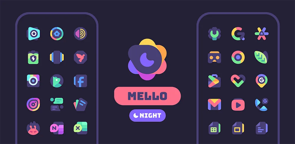 Mello Night Icon Pack v1.2.3 APK (Full Version)
