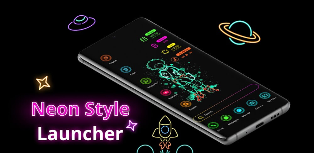 Neon Launcher v4.5 MOD APK (Premium Unlocked)