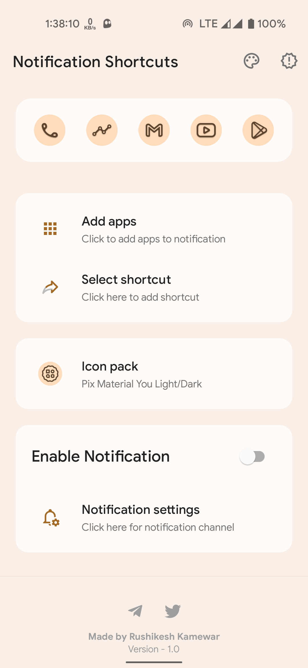 Notification Shortcuts MOD APK V2.2 b16 (Paid Anti-split)