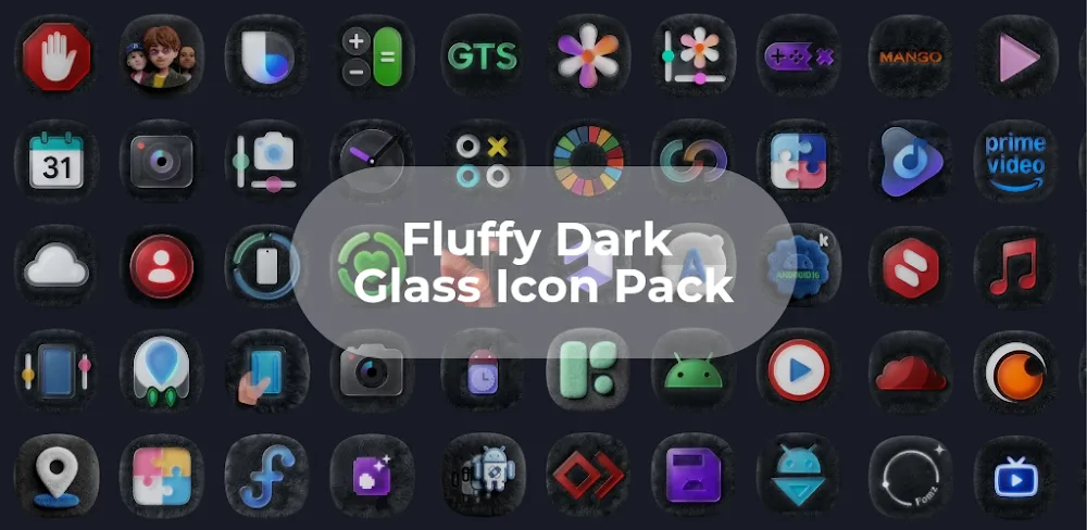 OneUI Fluffy Dark Glass Icons v1.1 APK (Full Version)