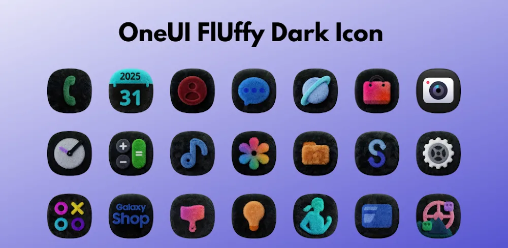 OneUI Fluffy Dark Icons v1.2 APK (Full Version)