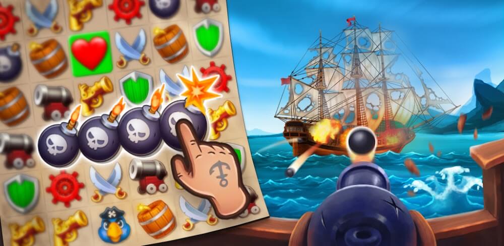 Pirates and Puzzles v2.4.1 MOD APK (High Attack/Defense, Free Items)