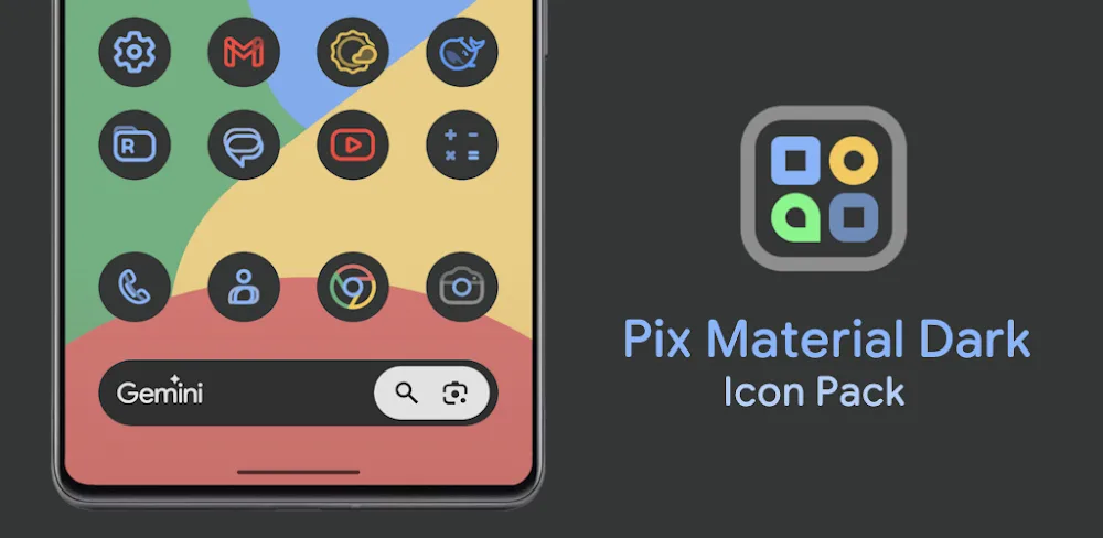 Pix Material Dark Icon Pack v8.7.Build APK (Full Version)