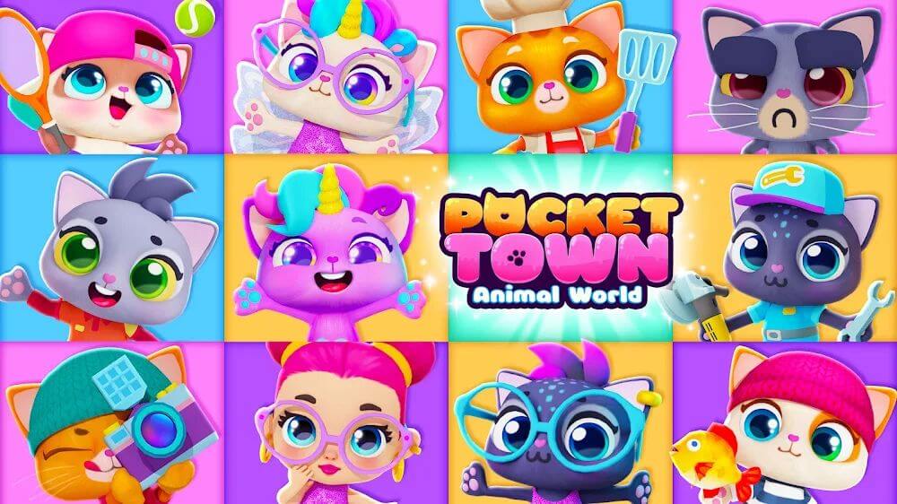 Pocket Town - Animal World v1.0.373 MOD APK (Free Rewards)