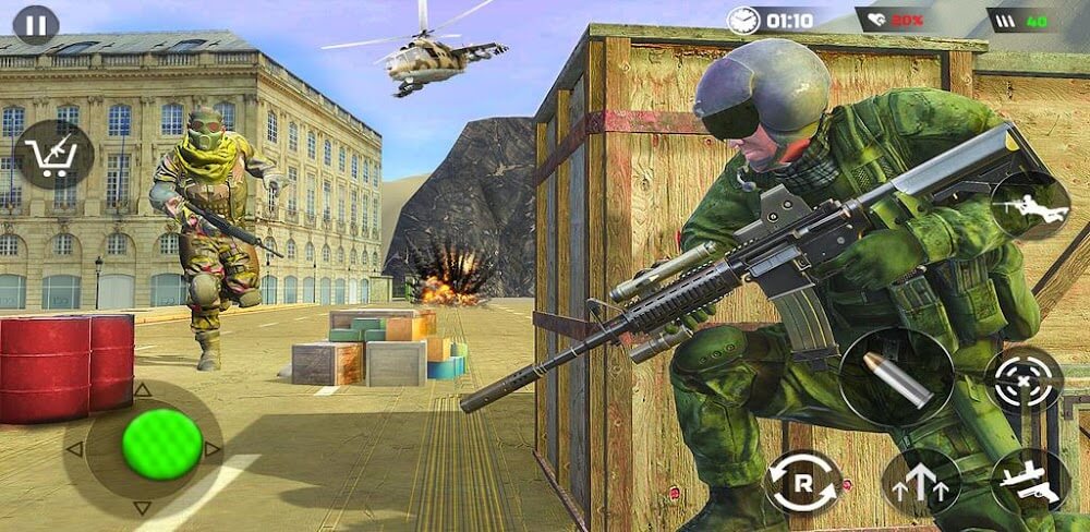 Real Commando Ops v1.1.1f2 MOD APK (God Mode, Dumb Enemy)
