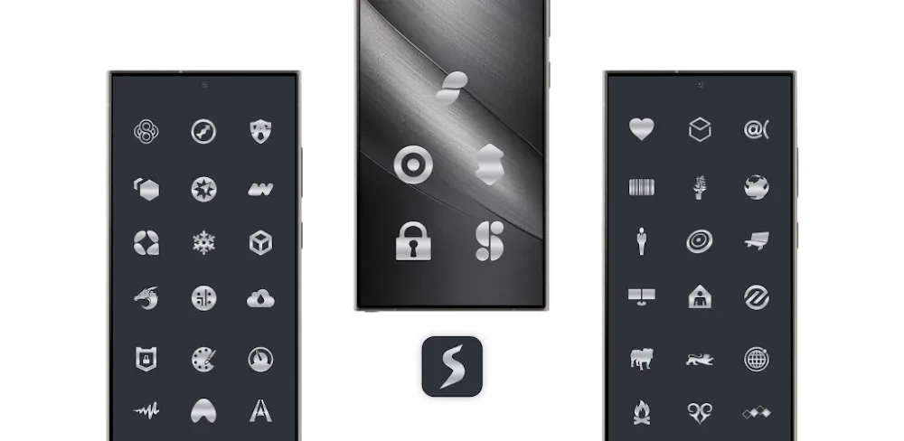 Silver Steel Icon Pack v6.1 APK (Full Version)