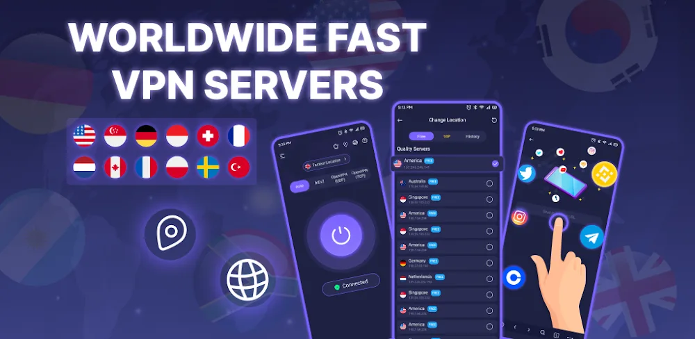 VPN - Fast Secure Proxy v221.0 MOD APK (Premium Unlocked)