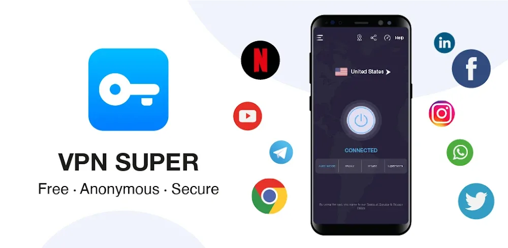 VPN Super Unlimited Proxy v2.21.1 MOD APK (Premium Unlocked)