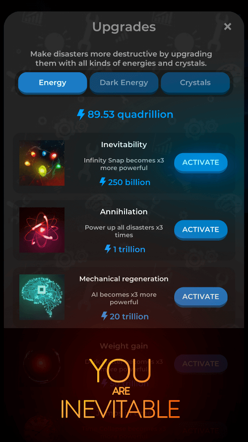 Annihilation: Idle Game v1.0.1228 MOD APK (Free Upgrades)