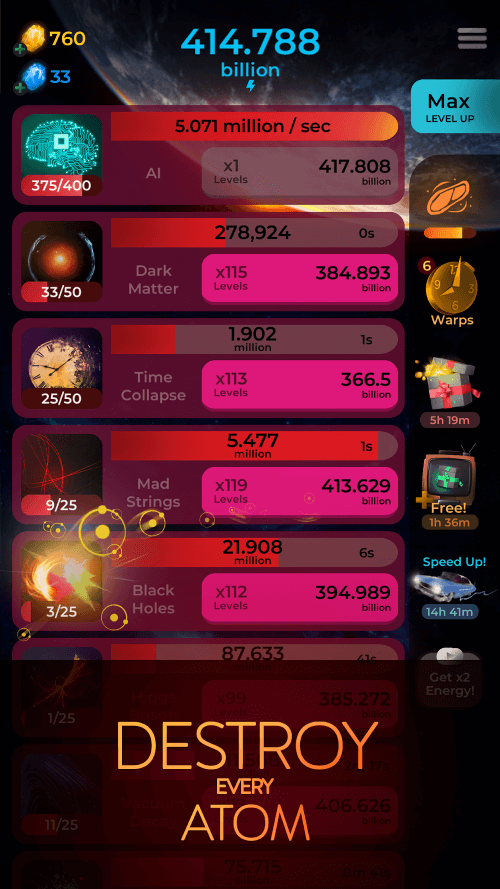 Annihilation: Idle Game v1.0.1228 MOD APK (Free Upgrades)