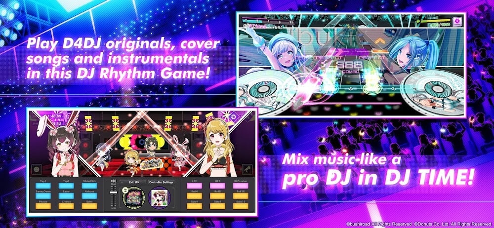 D4DJ Groovy Mix v9.4.10 MOD APK (God Mode, Auto Perfect)