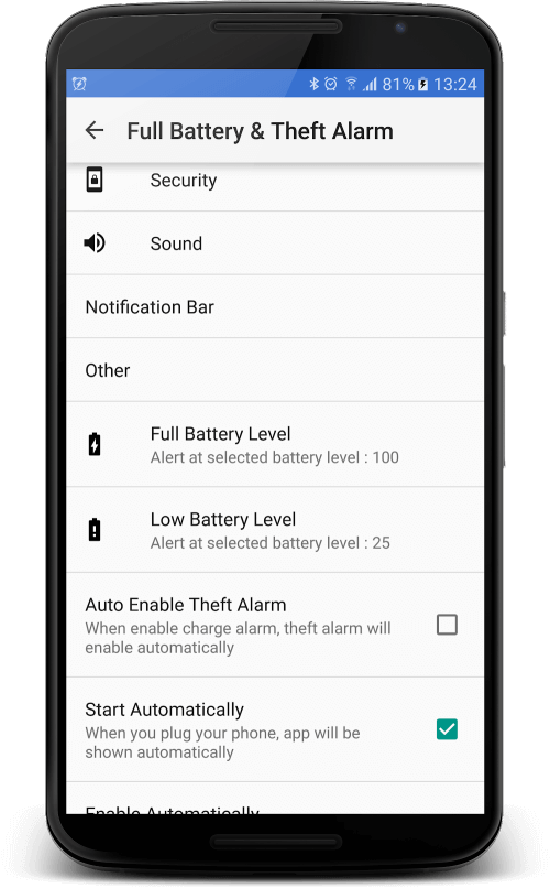 Full Battery & Theft Alarm v6.1.3.3 MOD APK (Premium Unlocked)
