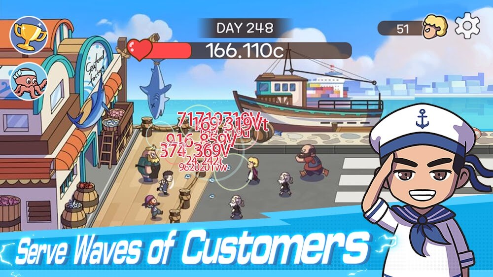 Idle Fishing Tycoon v1.0.13 MOD APK (Damage Multiplier, Free In-App Purchase)