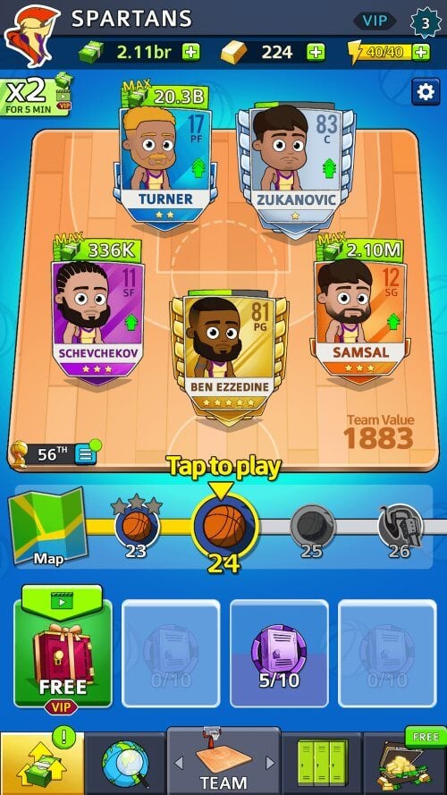 Idle Five Basketball Tycoon v1.50.2 MOD APK (Menu, Money, Energy)