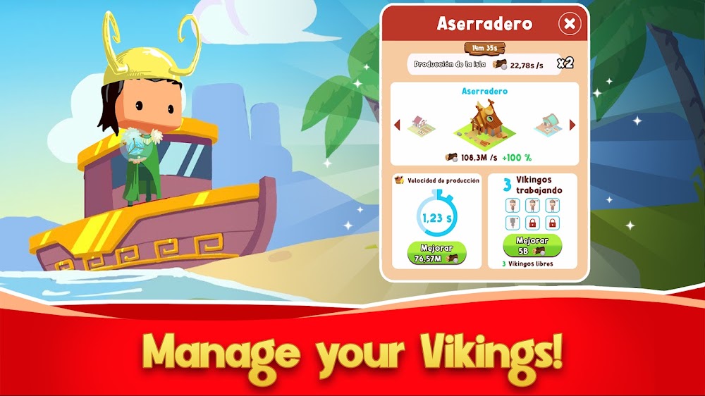 Idle Vikings Tycoon: Valhalla v0.9.1 MOD APK (Unlimited Materials, Food)