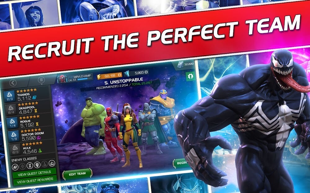 Marvel Contest of Champions v55.0.0 MOD APK (God Mode, Dumb Enemy, Free Skill)