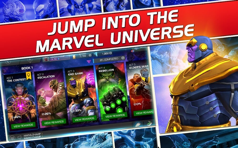 Marvel Contest of Champions v55.0.0 MOD APK (God Mode, Dumb Enemy, Free Skill)