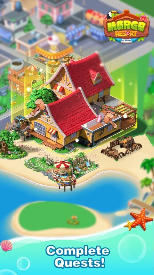 Merge Resort v2.7.4 MOD APK (Free Shopping)