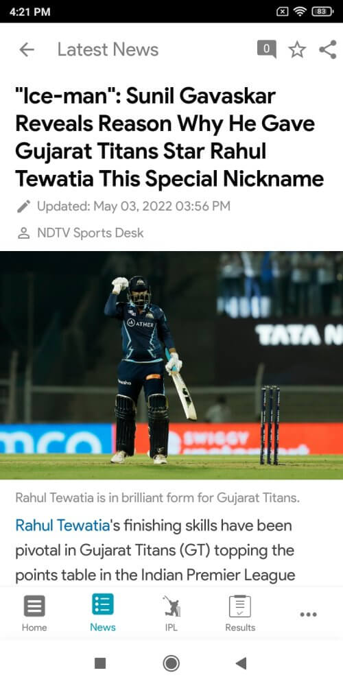 NDTV Cricket v26.02 MOD APK (Premium Unlocked)