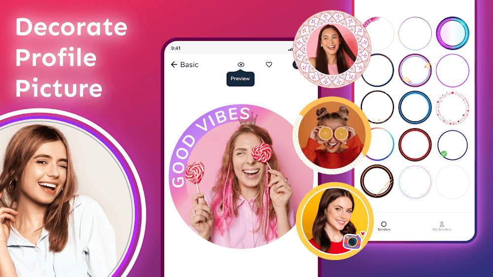 Profile Picture Border Frame v2.4.9 MOD APK (Premium Unlocked)