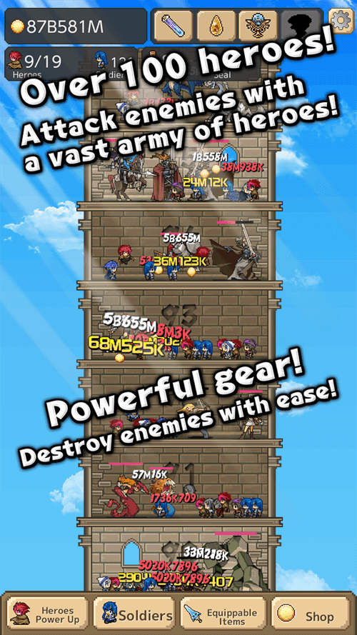 Tower of Hero v2.3.3 MOD APK (Unlimited Gold, Diamonds)