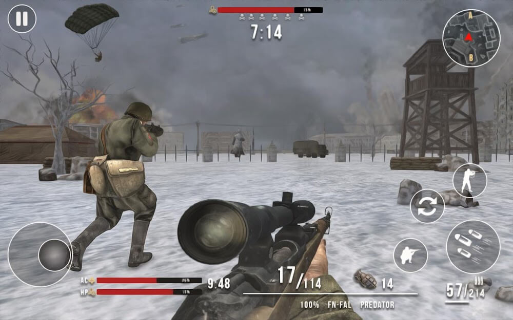 World War 2 Winter Heroes v1.4.3 MOD APK (Dumb Enemy, God Mode)