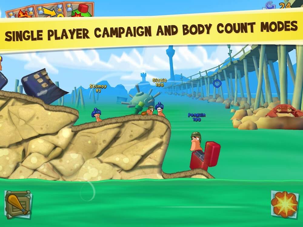 Worms 3 v2.1.705708 MOD APK (Unlimited Money, Unlocked)